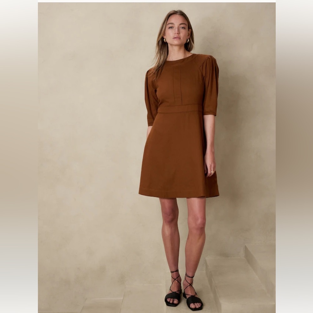 LINEN-BLEND MINI DRESS banana republic size 6 petite